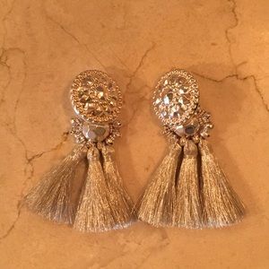 Silver h and m earrings tassels